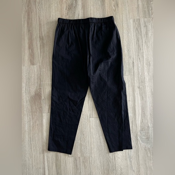 Theory Women’s Treeca Cropped Jogger Pants Linen Blend Navy - Size Medium - Picture 7 of 7